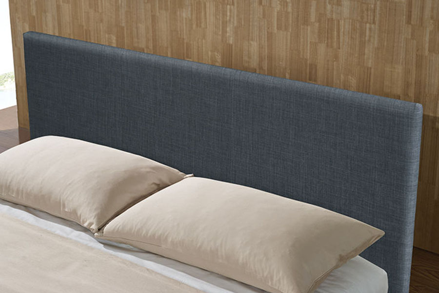 1142-2 Rangka Katil Kayu Queen Fabrik Linen Gaya Amerika