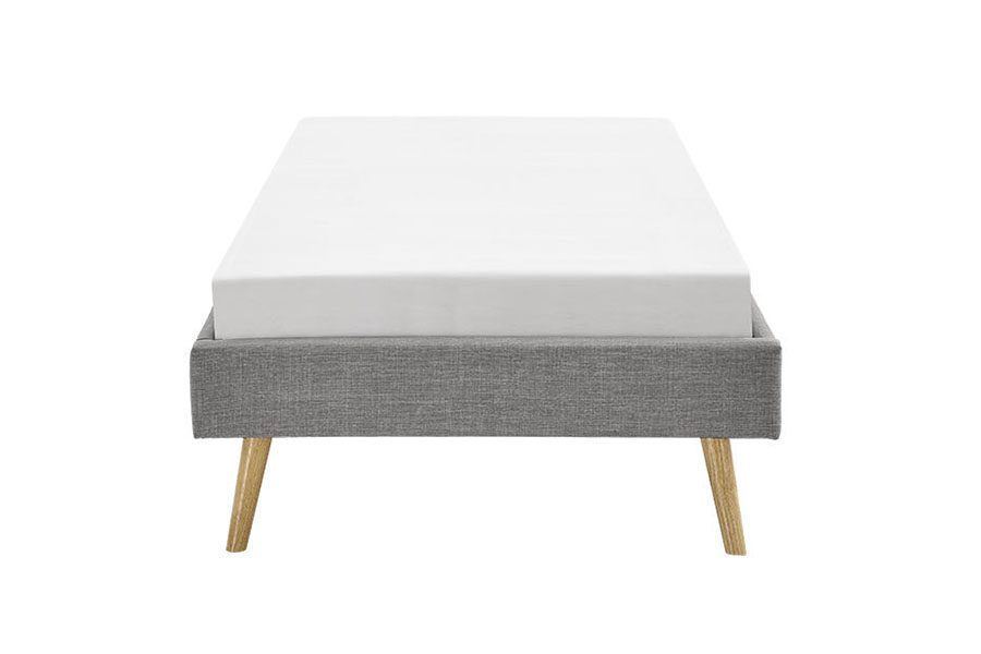Katil Kaki Kayu Linen Panel Kayu Lapis Scandinavia 1159C