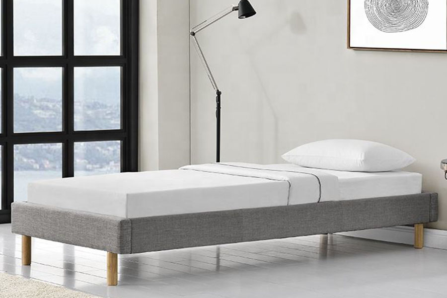 1159B Kain Linen Kaki Kayu Moden Katil Single Berkualiti Tinggi