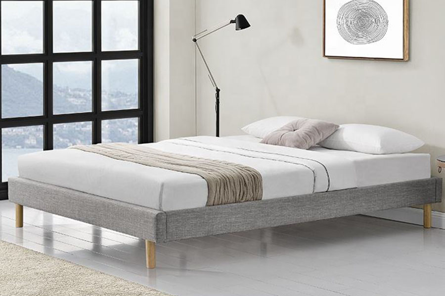 1159B Kain Linen Kaki Kayu Moden Katil Single Berkualiti Tinggi