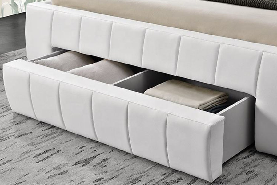 Rangka Katil Upholstered King Penyimpanan-Laci PU Kulit PU Eropah 1238D