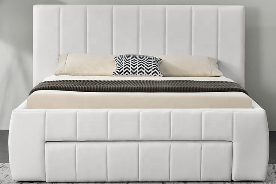 Rangka Katil Upholstered King Penyimpanan-Laci PU Kulit PU Eropah 1238D