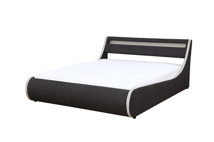 1408-1G Linen-Fabrik Lembut Bingkai Kayu Uthmaniyyah Penyimpanan Rangka Katil Upholsteri