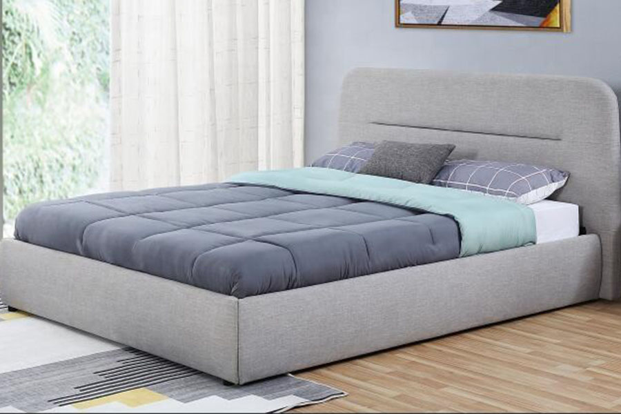 Rangka Katil Penyimpanan Upholsteri King 1388G Fabrik Cekung-Jurang LED Angkat Gas