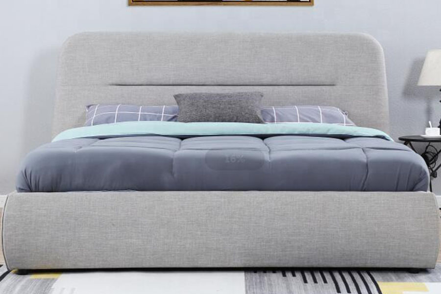 Rangka Katil Penyimpanan Upholsteri King 1388G Fabrik Cekung-Jurang LED Angkat Gas