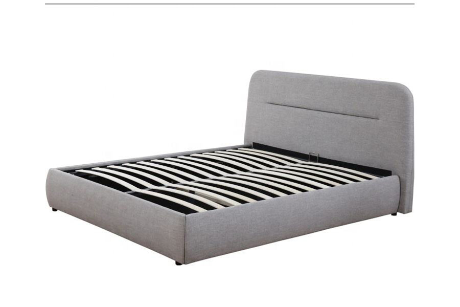 Rangka Katil Penyimpanan Upholsteri King 1388G Fabrik Cekung-Jurang LED Angkat Gas