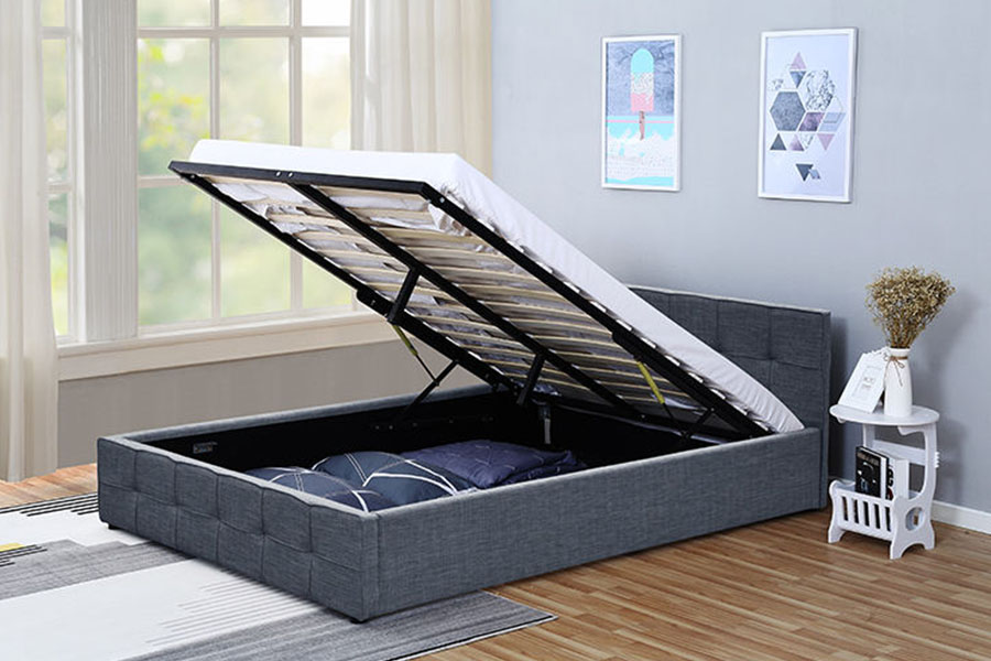 Rangka Katil Penyimpanan Uthmaniyyah Panel-Katil Kepala 1295G Queen Upholsteri