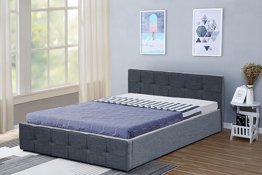 Rangka Katil Penyimpanan Uthmaniyyah Panel-Katil Kepala 1295G Queen Upholsteri