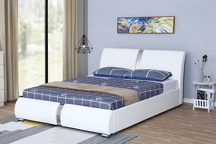1285G Berbilang Saiz Kulit Tiruan Penyimpanan Bilik Tidur Uthmaniyyah Rangka Katil Upholsteri