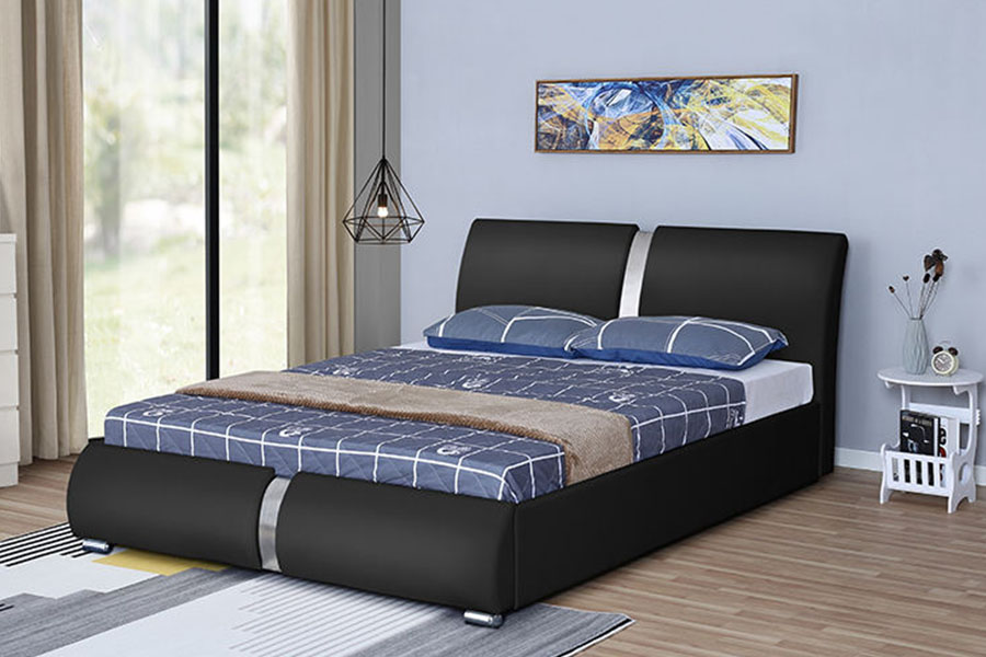 1285G Berbilang Saiz Kulit Tiruan Penyimpanan Bilik Tidur Uthmaniyyah Rangka Katil Upholsteri