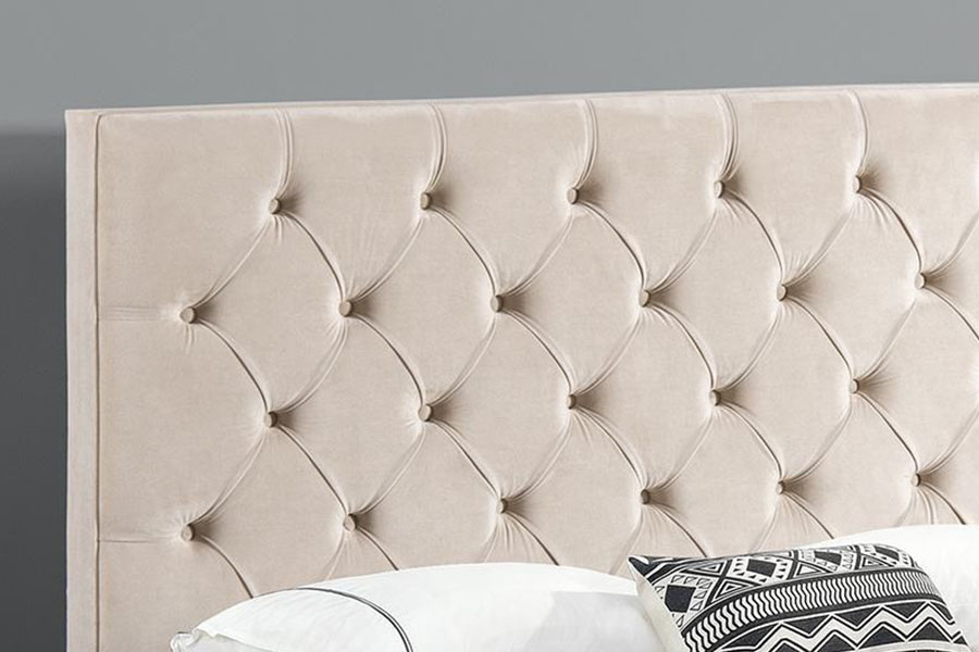 1250G Baldu Butang-Katil Kepala Uthmaniyyah Bingkai Katil Penyimpanan Upholsteri Berkembar