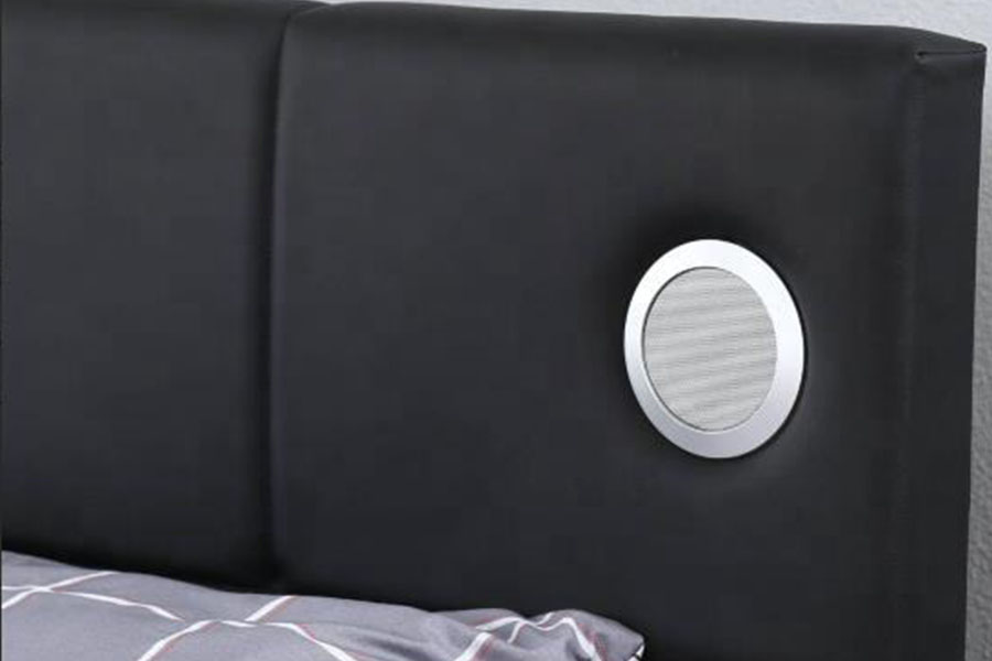 1239-1GS PU-Leather LED Music-Speaker Gas Lif Rangka Katil Penyimpanan